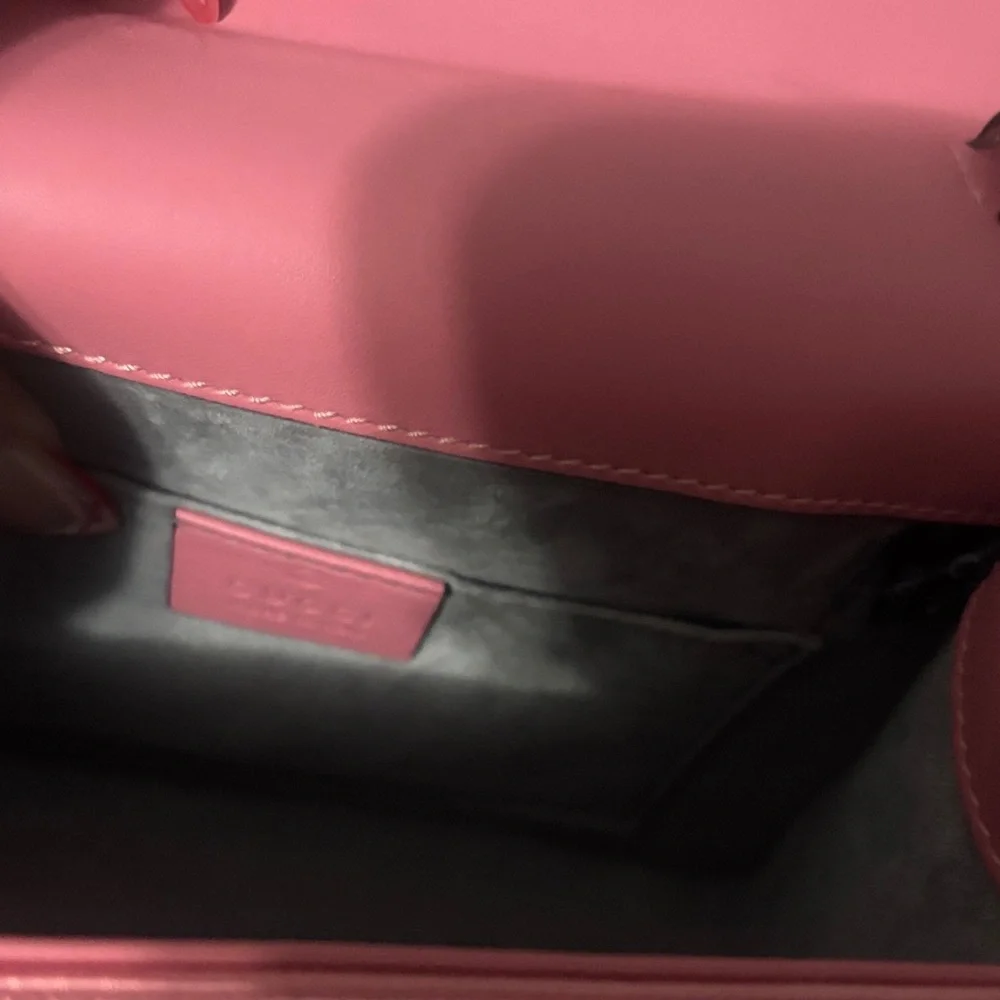 Gucci pink Satin Crystal Mini Sylvie Top Handle Bag - Picture 7 of 8